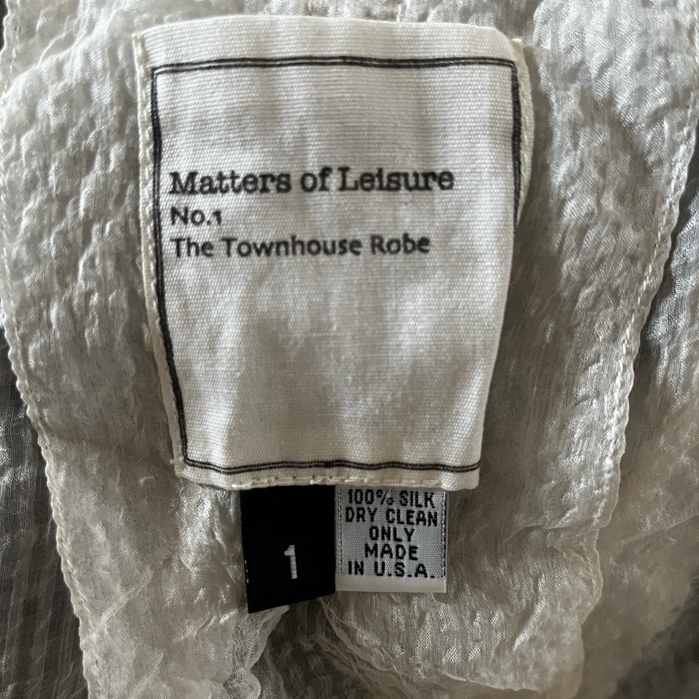 Matters of Leisure The Townhouse Robe | size 1 (XS-S)